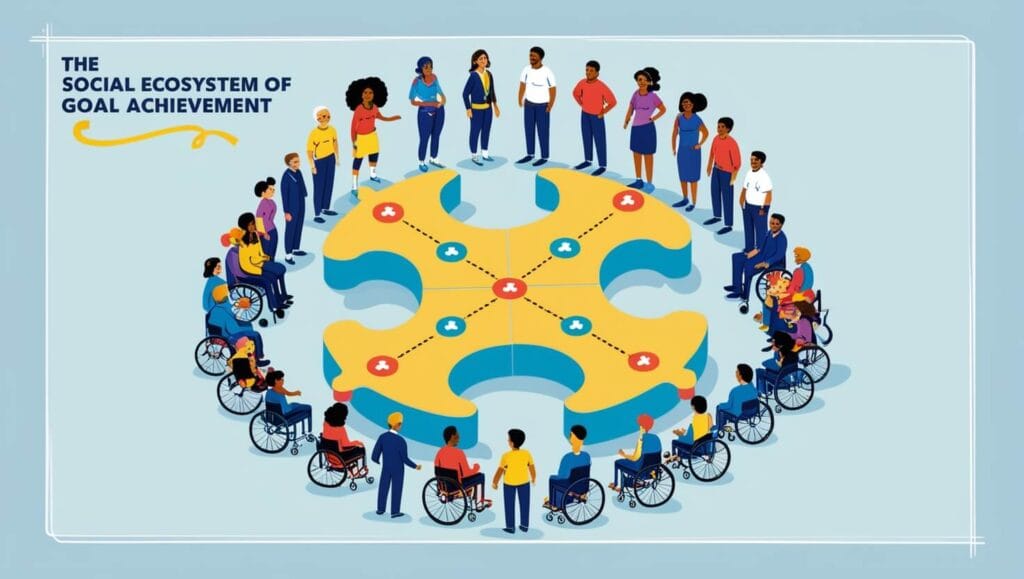 The Social Ecosystem of Goal Achievement